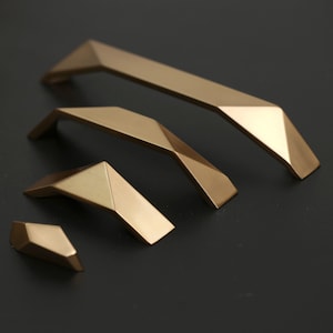 Gold Cabinet Pulls Knobs, Minimalist Dresser Knobs Handles, Modern Drawer handle pulls, wardrobe Kitchen handle pull knob Furniture hardware