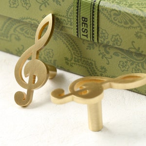 Musical Notes Ceramic Cabinet Drawer Pull Knob - Carolina Hardware And Decor
