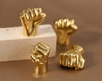 Fist cabinet Knobs, hand solid brass Drawer pull Wardrobe handle Pulls, unique Dresser Knobs Handles, DIY Furniture hardware