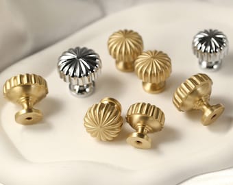 Sun brass cabinet Knobs, Modern Drawer handle pull Wardrobe handle Pulls, flower Dresser Knobs Handles, DIY Furniture hardware