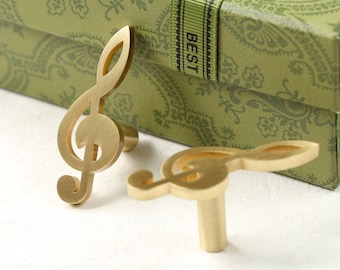 Music Notes Drawer handle pull, Gold Brass Dresser Wardrobe handle Pulls, Cabinet Pulls Knobs Dresser Knobs Handles, DIY Furniture hardware
