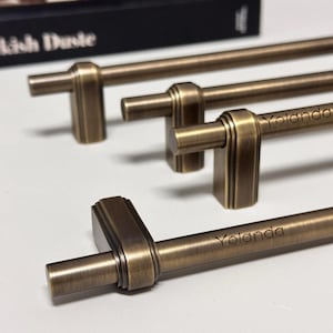 Stain Brass Cabinet Pulls Knobs Handles, Antique Brass Drawer Dresser Handles Pull, laser engraved Wardrobe Cupboard Door Knob handle pull