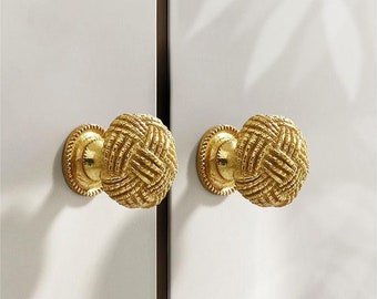 Gold Rope Knot Cabinet Handles Knob, Silver Gold Brass Drawer Handles Pulls Knobs Handles,Wardrobe Knob handle pull,DIY Furniture Hardware