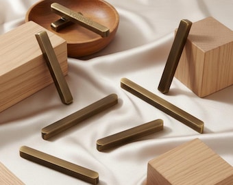 Brushed Brass Cabinet Wardrobe Handles knobs, Solid brass Drawer Dresser Knobs handle, laser engraved Brass Cupboard Kitchen pull Knob