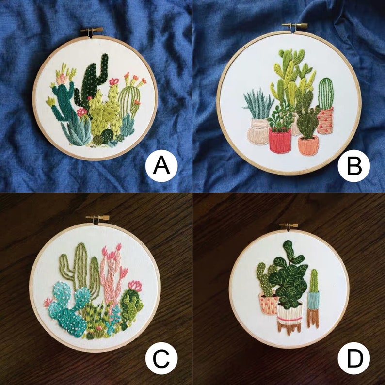 Embroidery Kit Beginner, embroidery kit cacti, cactus embroidery kit, diy Kit Embroidery, diy Kit adult image 2