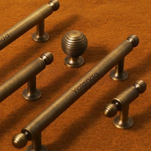 Aged Brass Cabinet Handle Pulls knobs Bronze Drawer Pulls Knobs Handles Brass Dresser Knobs handle laser engraved Wardrobe handle Door pull