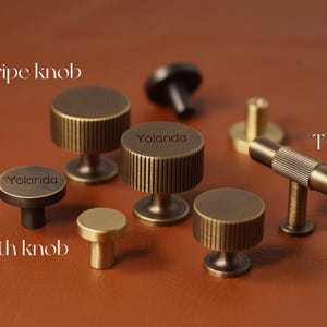 Aged brass Cupboard Drawer Knobs Handles, Art deco Cabinet Wardrobe handle knob, laser engraved Lined retro Dresser closet Pulls Knobs