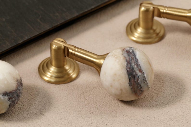 Natural Travertine brass Cabinet Cupboard Drop pulls knobs Rosso Marble Drawer knobs handles Wardrobe dresser knobs handles, Furniture knobs