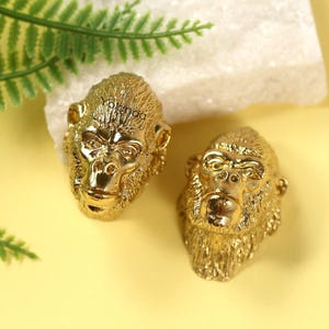Gold Orangutan Cabinet Knobs Pulls Brass Dresser Knobs handle, laser engraved Animals Drawer Pulls Knobs Handles, Wardrobe handle