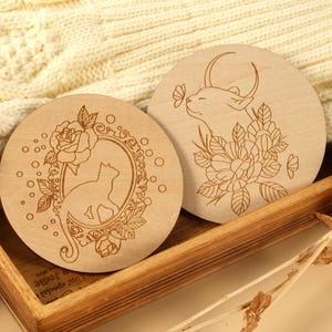 Flower Cats coasters painting kits Wooden paint kits for adults, Diy Kit for birthday gift, Birthday Craft Kits Kids Animal painting kits