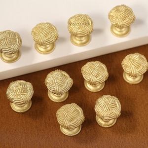 Tiradores de tocador de latón con nudos dorados y plateados Tiradores de armario con nudo de cuerda dorado Tiradores de armario con grabado láser Tiradores de armario