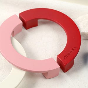 Rosa Kommode Griffe Kleiderschrank Griff, bunte Halbkreis Schubladenknäufe, lasergravierte Kinderzimmer Schranktür Griffe