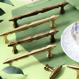 High quality Antique brass Drawer Dresser handles pulls knobs Bronze Cabinet Knobs Handles laser engraved Kitchen Wardrobe handles pulls