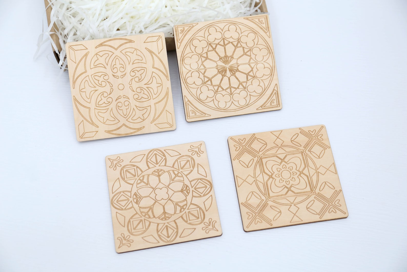 Tile Painting Kit Wooden Coaster Paint Kits for Adults Diy Etsy