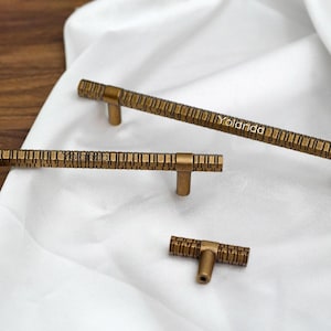 Antike Messingtürgriffe, braune Texturen Schrankgriffe Pull, Schubladenknäufe Knobs Griffe, lasergravierte Schrankknäufe Griff Pull