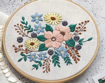 Embroidery Kit Beginner Flower Diy, Embroidery Kit Modern Plants, Diy Kit  Embroidery Gift, Diy Kit Adult Kids, Gift for Mom 