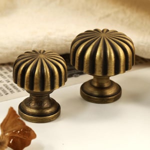 Aged Brass Cabinet knobs Handles, Gold Brass dresser Handles laser engraved Vintage Drawer Pulls Knobs Handles Wardrobe Knob handle pull