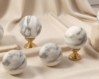 Natural Arabescato White Marble Cabinet Drawer knobs handles pulls Natural Stones Cupboard Dresser knob Wardrobe Kitchen knob pulls handles