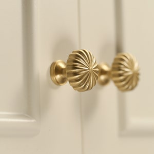 Sun brass cabinet Knobs, Modern Drawer handle pull Wardrobe handle Pulls, flower Dresser Knobs Handles, DIY Furniture hardware