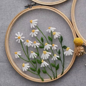 Embroidery Kit Beginner flower diy, embroidery kit modern plants, diy Kit Embroidery gift, diy Kit adult kids, gift for mom C