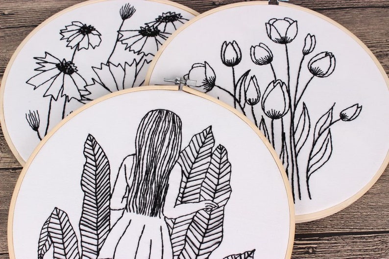 Diy Kit embroidery beginner girl flower embroidery kit Etsy