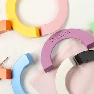 Bunter Halbkreis Schubladengriffe zieht, Schranktürgriff Kinderzimmer Kinderzimmer, lasergravierte Dresser Kleiderschrank Griffe Griff