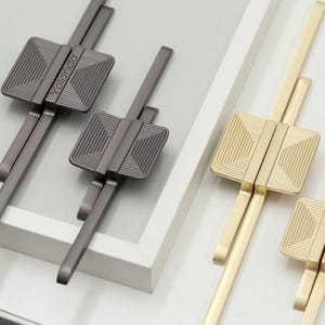 Nordic Cabinet Handle pull, Gold Black Dresser Knobs handle Drawer Handle Pulls, laser engraved wardrobe handle pull, Furniture Hardware