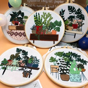 Embroidery Kit Beginner, diy kit embroidery plants, monstera embroidery kit, diy Kit Embroidery,diy Kit adult, Mothers Day YP100