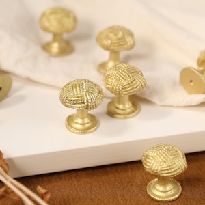 Gold Rope Knot Cabinet Handles Knob, Silver Gold Brass Drawer Handles Pulls Knobs Handles, DIY laser engraved Wardrobe Knob handle pull