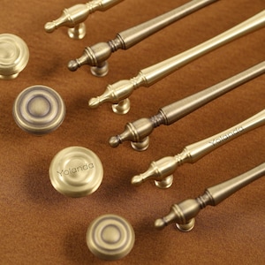 Luxury Brass Cabinet Handles Knobs, Antique Brass Dresser Handles, laser engraved Gold Drawer Handles Kitchen wardrobe Knobs handle pull