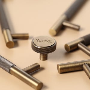 Aged Brass Cabinet Handles Pull, Gold Solid Brass Door Handles, Drawer Pulls Knobs Handles, laser engraved Wardrobe Knob handle pull