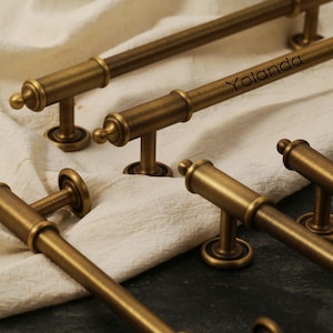 Antique brass Cabinet Handles Pull, Vintage Bronze Drawer Wardrobe Pulls Knobs Handles, laser engraved Cupboard Knobs handles pulls