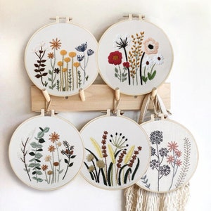 Embroidery Kit Beginner, embroidery kit floral, botancial herb embroidery kit, diy Kit Embroidery,diy Kit adult, Mothers Day YP124