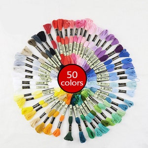 Rainbow Color Embroidery Floss 100 skeins, 50 skeins, Cross Stitch Thread,Bracelets Floss, Crafts Floss,Stitch Threads