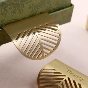 Hollow Cabinet Handles Pull, Invisible Brass Drawer Knobs Pulls, DIY laser engraved Gold Dresser Leaf Knob,Kitchen Cupboard Handles pull