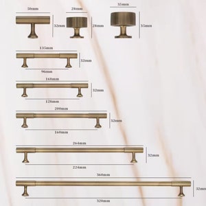 Alter Messingschrank Griffe ziehen, Gold gestreifte Messingtürgriffe, Schubladengriffe Knobs Griffe, Garderobe Knauf Griff ziehen, DIY Möbelbeschläge Bild 2