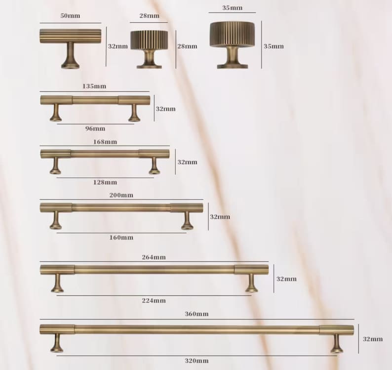 Alter Messingschrank Griffe ziehen, Gold gestreifte Messingtürgriffe, Schubladengriffe Knobs Griffe, Garderobe Knauf Griff ziehen, DIY Möbelbeschläge Bild 2