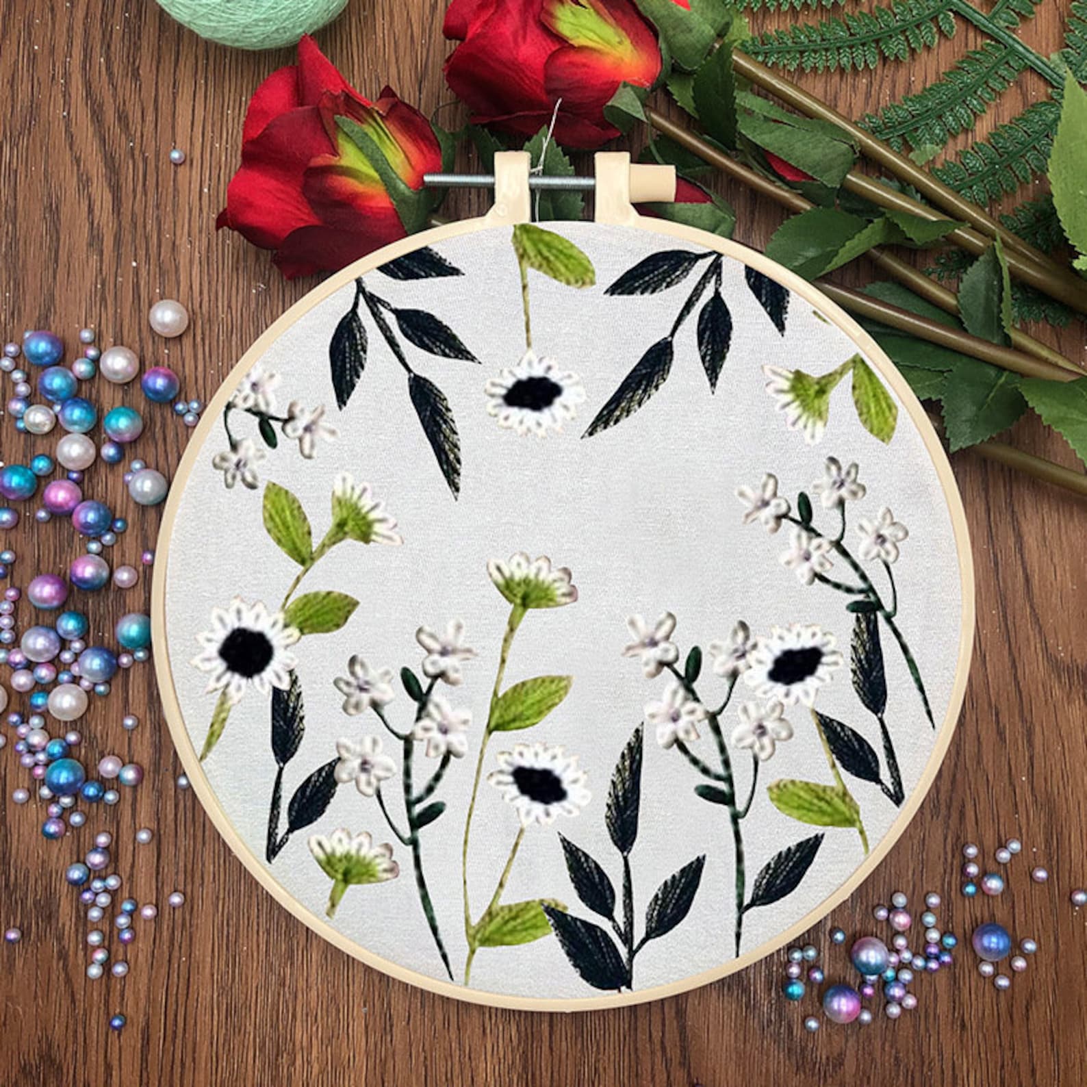 Embroidery Kit Beginner embroidery kit floral botanical herb Etsy