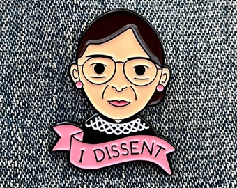 Revers Metall Emaille Anstecknadel mit Gerechtigkeit Ruth Bader Ginsburg I Dissent Design