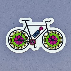 Fahrrad, Dia de Muertos, Tag der Toten Fahrradaufkleber, mexikanische Volkskunst, Laptop Wasserflasche Handyaufkleber, Water is Life Aufkleber