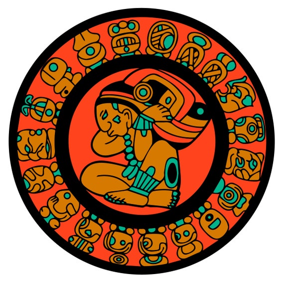 Mayan Calendar Wheel of Time | Calendario Maya Digital Art | SVG, PNG, Eps & PDF Download