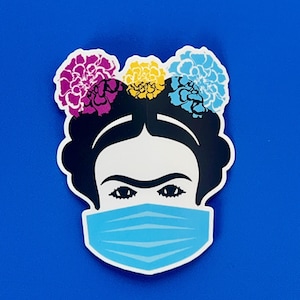 Frida Aufkleber, Krankenschwester Geschenk, kultiger mexikanischer Chingona Künstleraufkleber, mexikanischer Wasserflaschenaufkleber