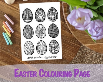Detailed Easter Eggs Coloring Page PDF | Easter Activity | Printable | Spring | Digital Download