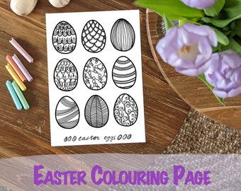 Detailed Easter Eggs Coloring Page PDF | Easter Activity | Printable | Spring | Digital Download