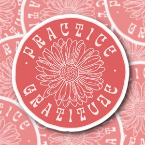 Practice Gratitude Vinyl Sticker | Laptop Sticker | Motivational Water Bottle Decal