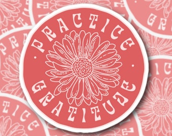 Practice Gratitude Vinyl Sticker | Laptop Sticker | Motivational Water Bottle Decal