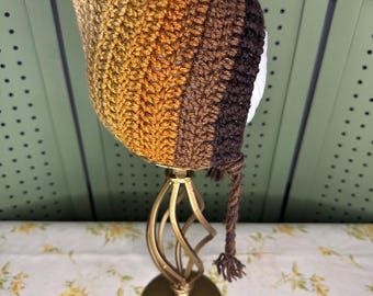 Crochet baby pixie hood - gender neutral - newborn - baby - winter wear - ready to ship