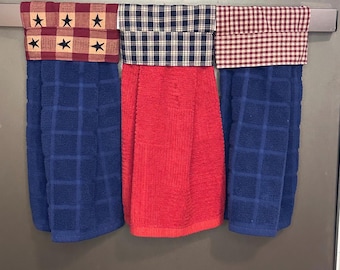 Hanging kitchen towel - 4th of July kitchen decor - summer kitchen decor - east to use - practical use - ready to ship