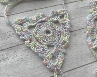 Crochet Barefoot Sandals: Boho Fairy Anklet with Jingle Bells