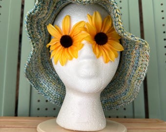 Handmade Crochet Cotton Bucket Hat - Packable Sun Hat
